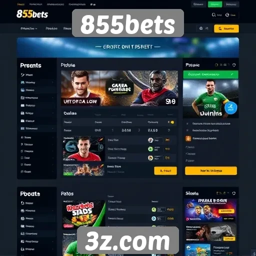 Interface e usabilidade do site 855bets